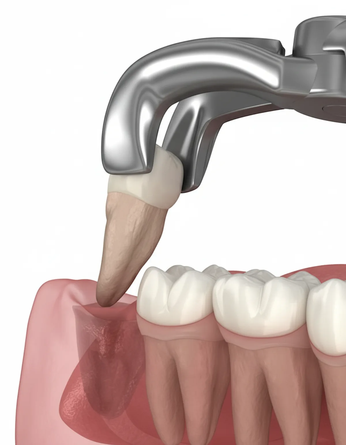 Illustration of wisdom tooth extraction at Ivory Dental Kepong